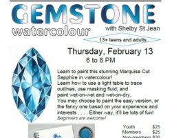 Wheatland Society of Arts: GEMSTONE watercolour  13+