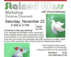 Stained Glass Workshop with Winnie Belliveau Christmas Ornaments at Wheatland Society of Arts